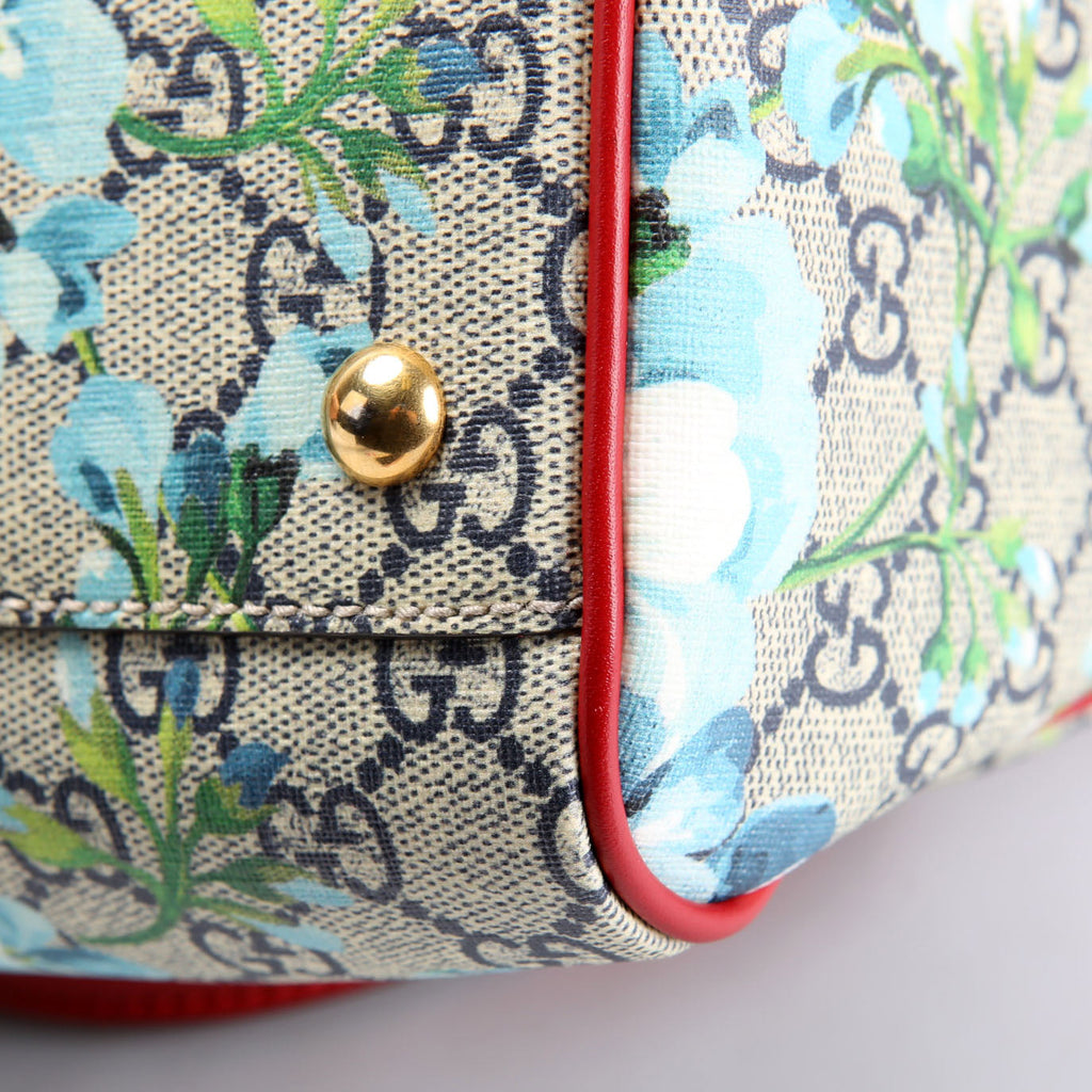 409529 GG Supreme Blooms Boston Bag Small Red/Blue