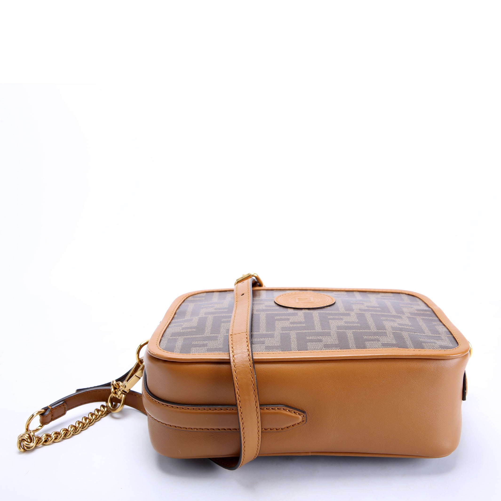 Fendi 8BT287 Coated Canvas Small Camera Bag Brown