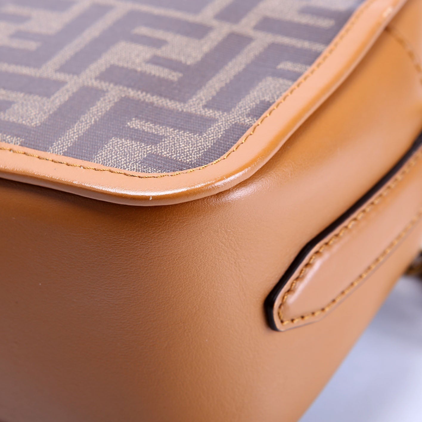 Fendi 8BT287 Coated Canvas Small Camera Bag Brown