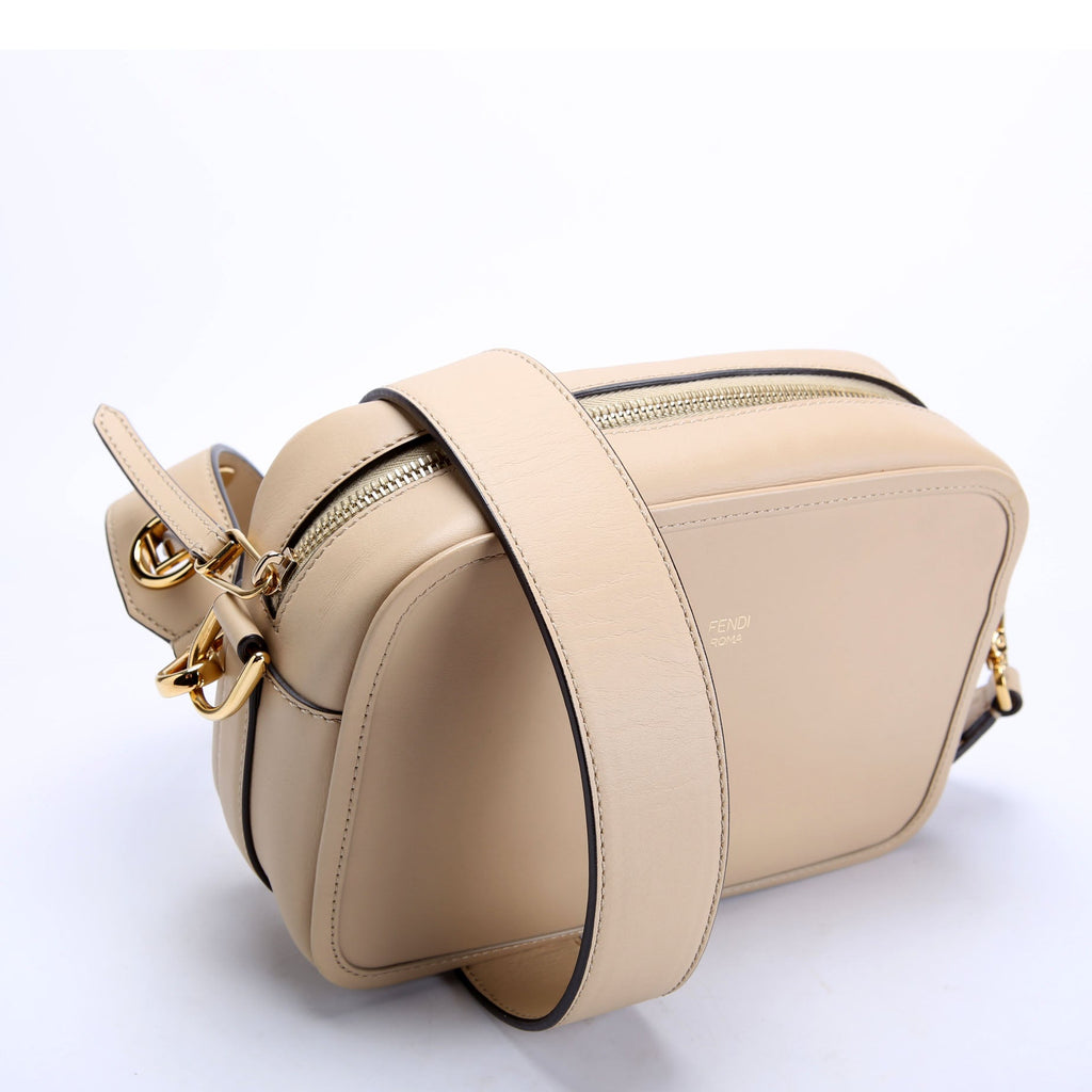 Fendi 8BT287 Leather Small Camera Bag Tan