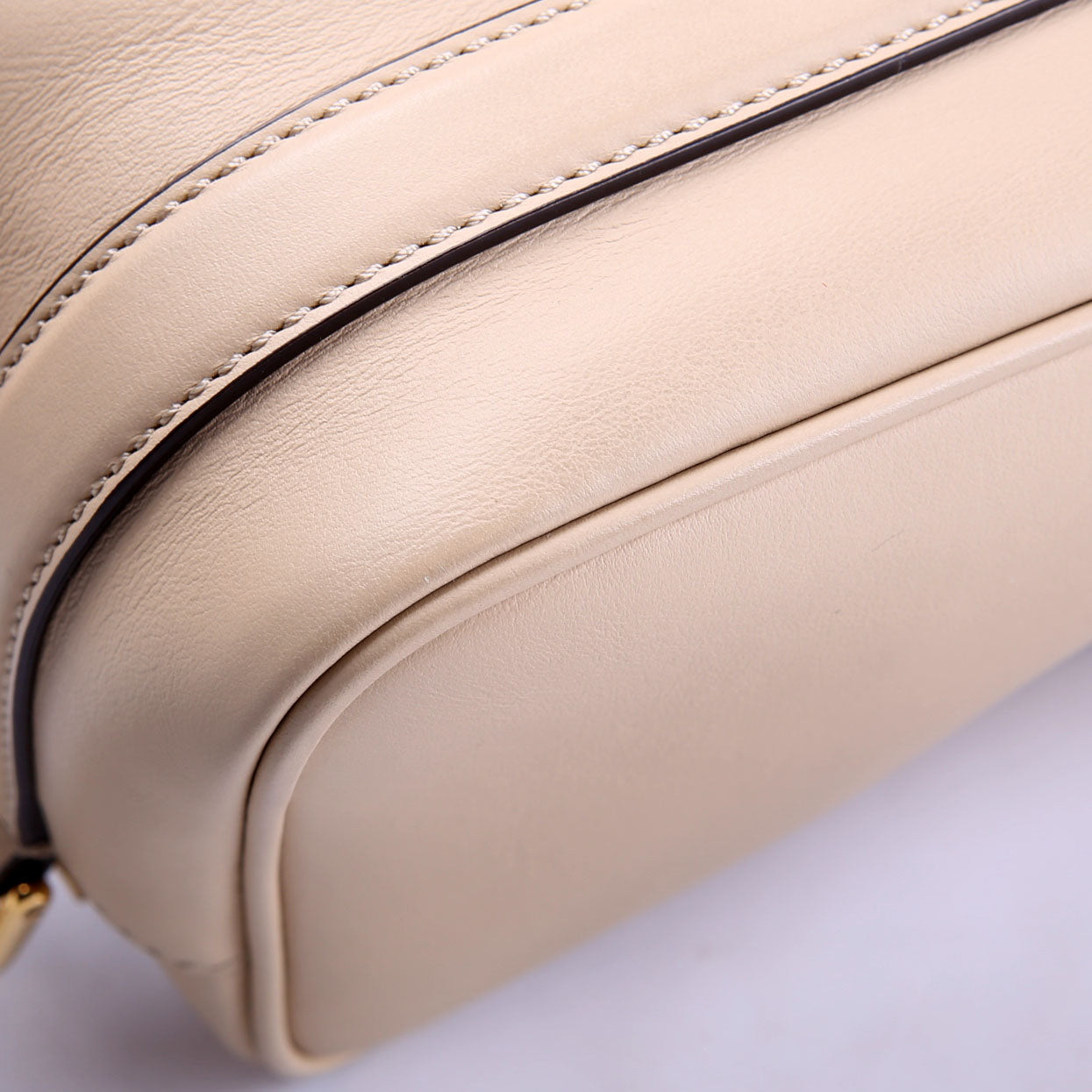 Fendi 8BT287 Leather Small Camera Bag Tan