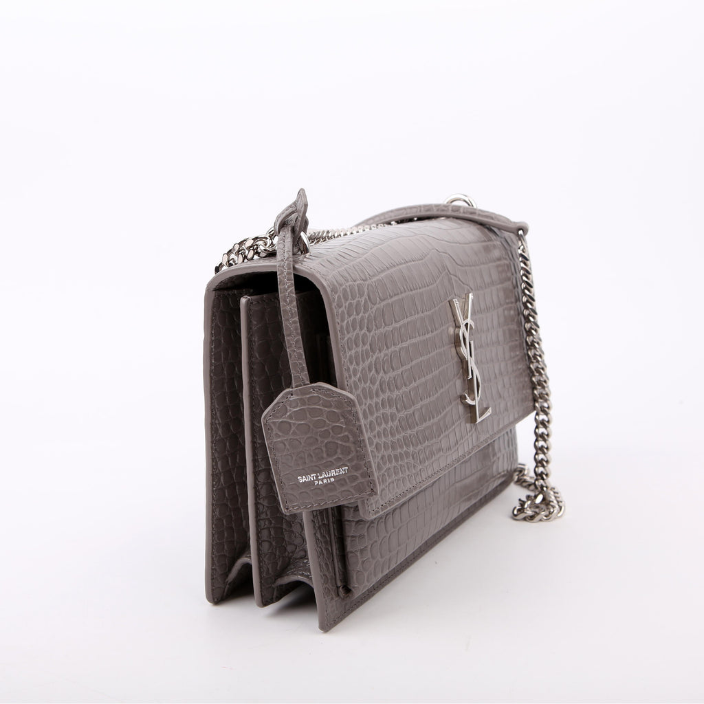 442906 Sunset Medium Croc Embossed Grey