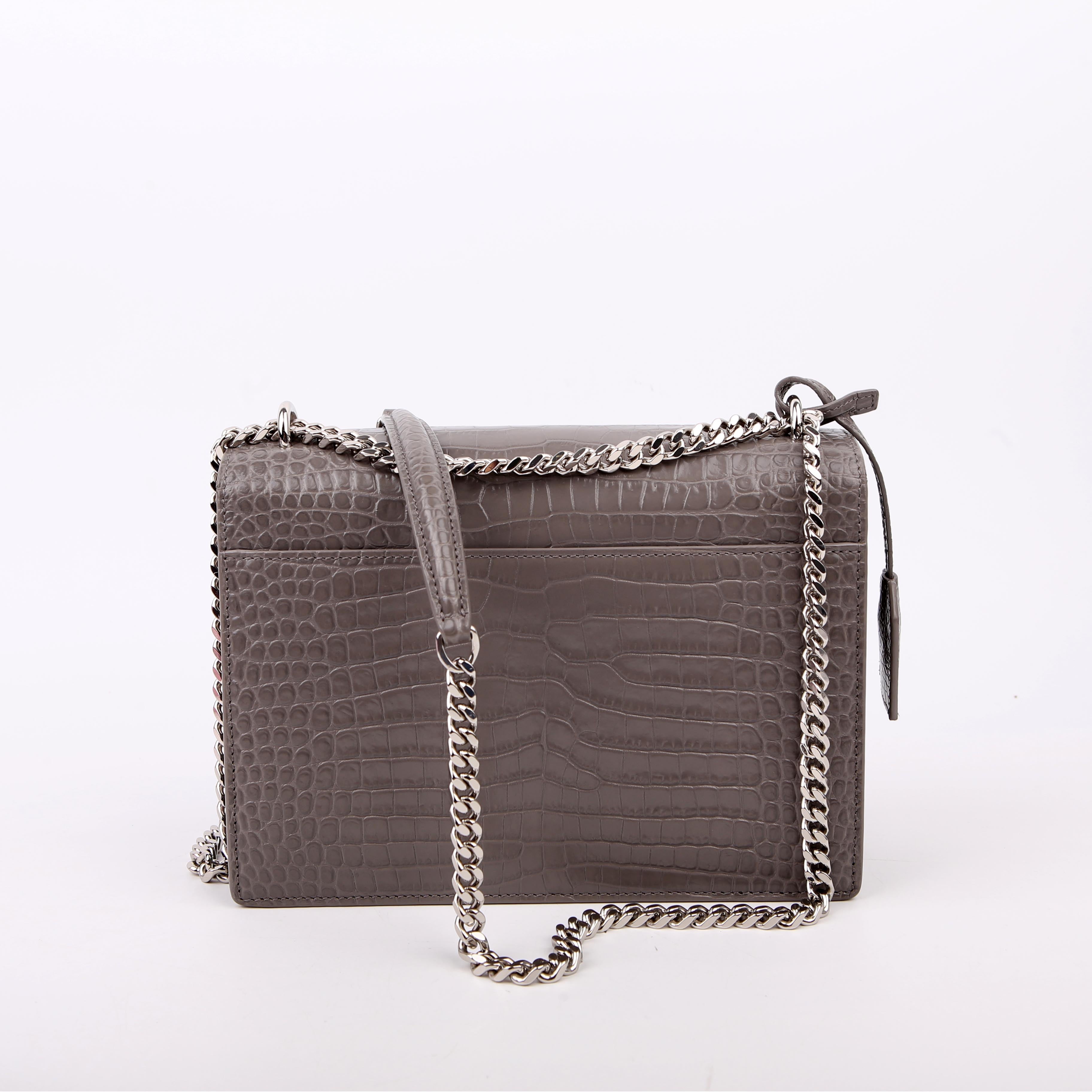 442906 Sunset Medium Croc Embossed Grey