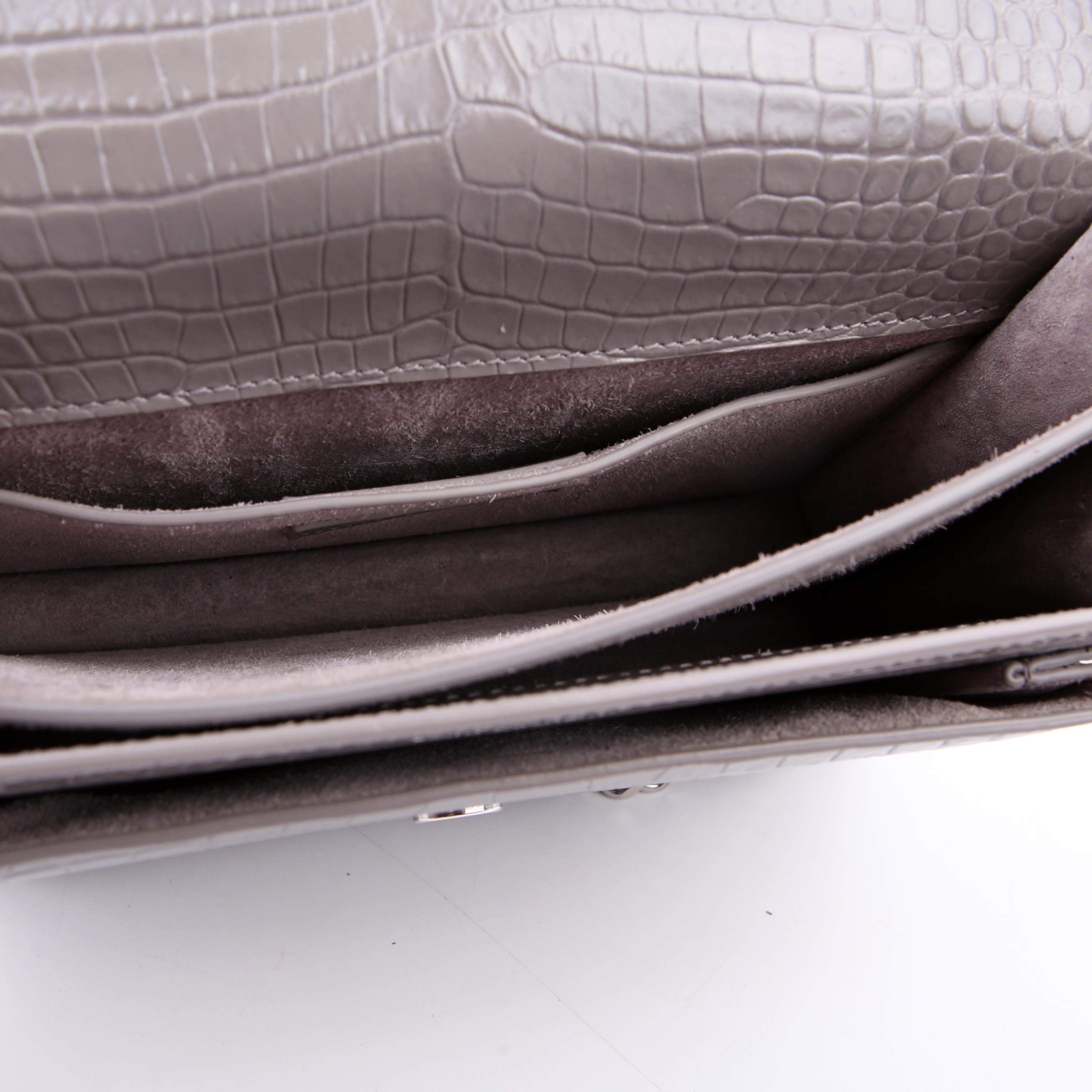 442906 Sunset Medium Croc Embossed Grey