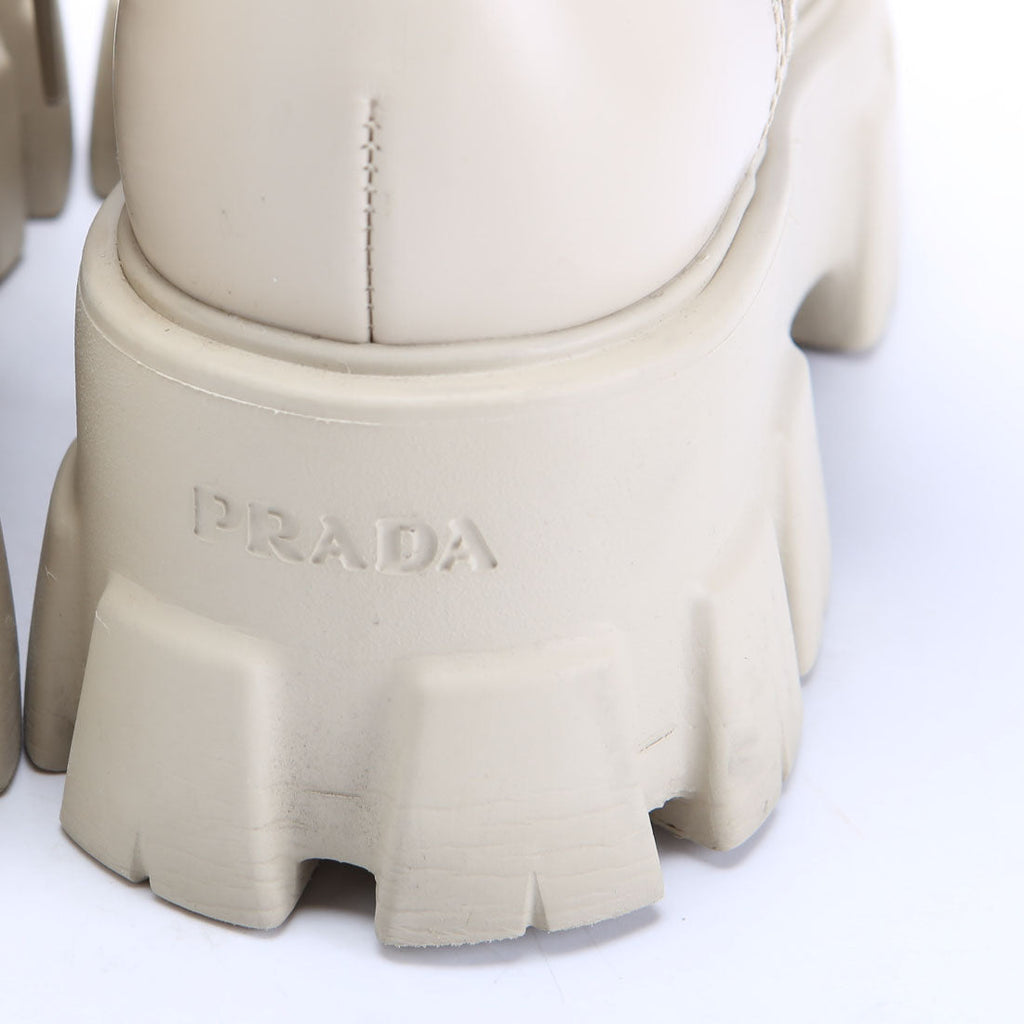 Prada Monolith Leather/Re-Nylon Boots with Pouch
