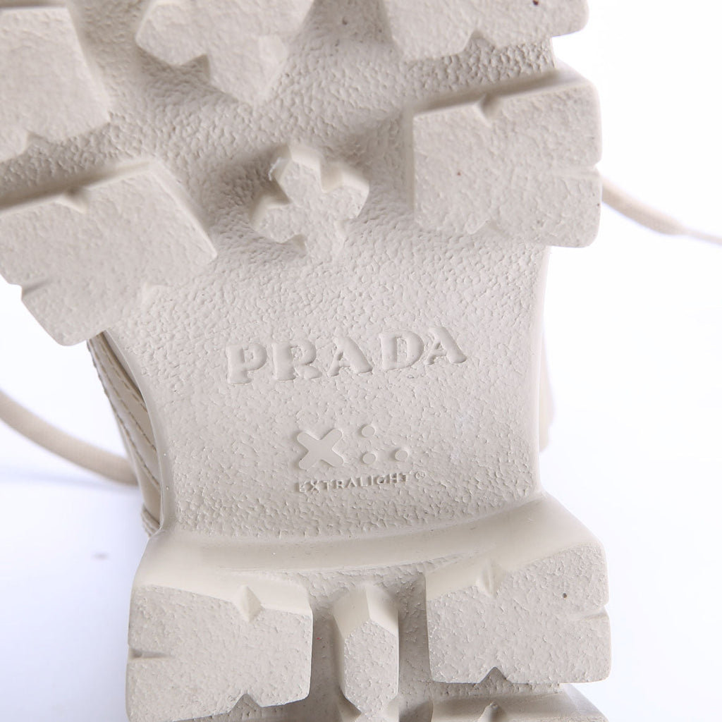Prada Monolith Leather/Re-Nylon Boots with Pouch