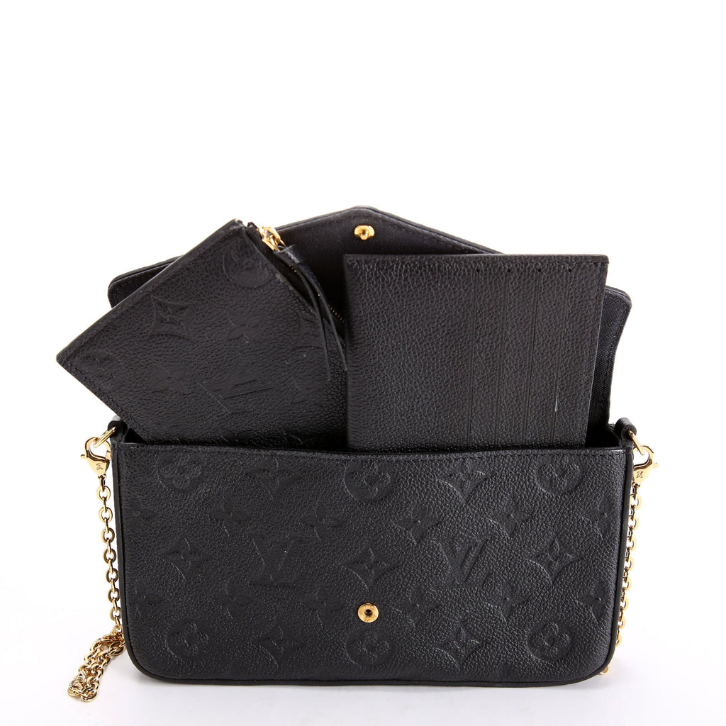 Pochette Felicie Empreinte Black/Gold