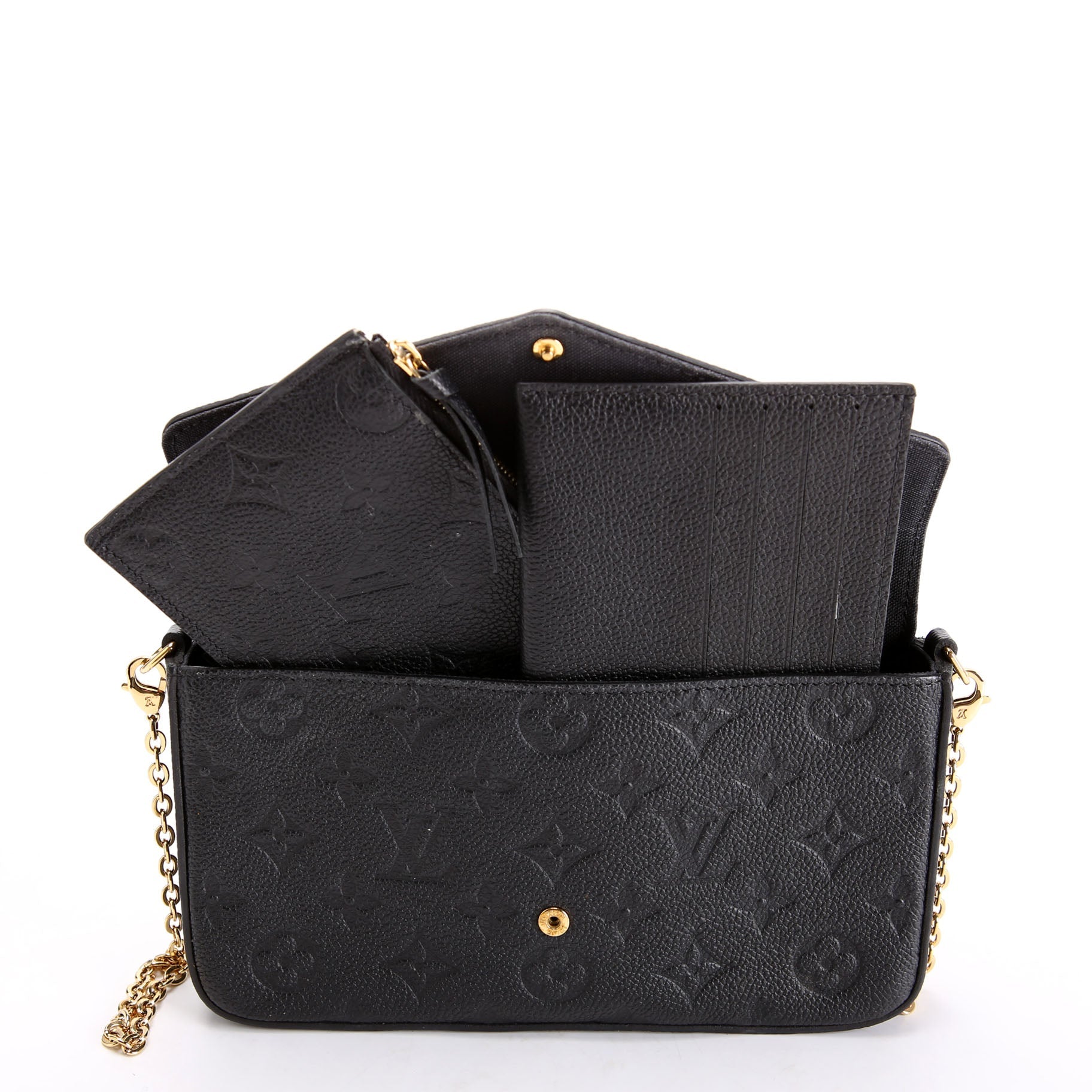 Pochette Felicie Empreinte Black/Gold