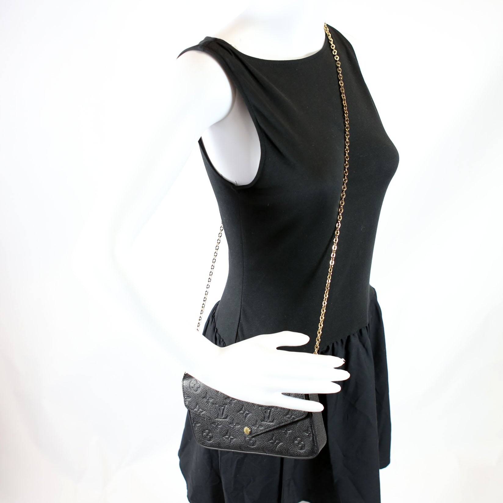 Pochette Felicie Empreinte Black/Gold