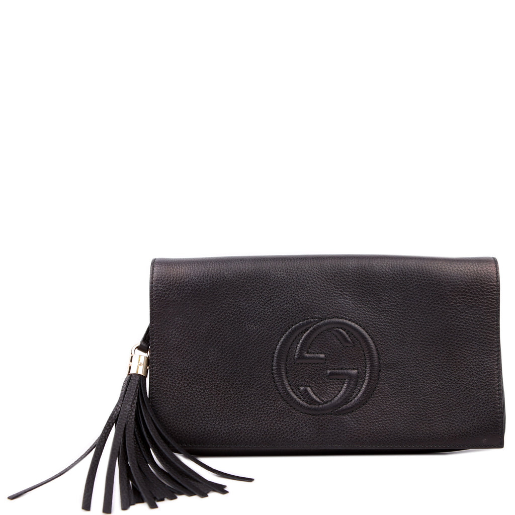 Gucci 336753 Soho Leather Clutch Black
