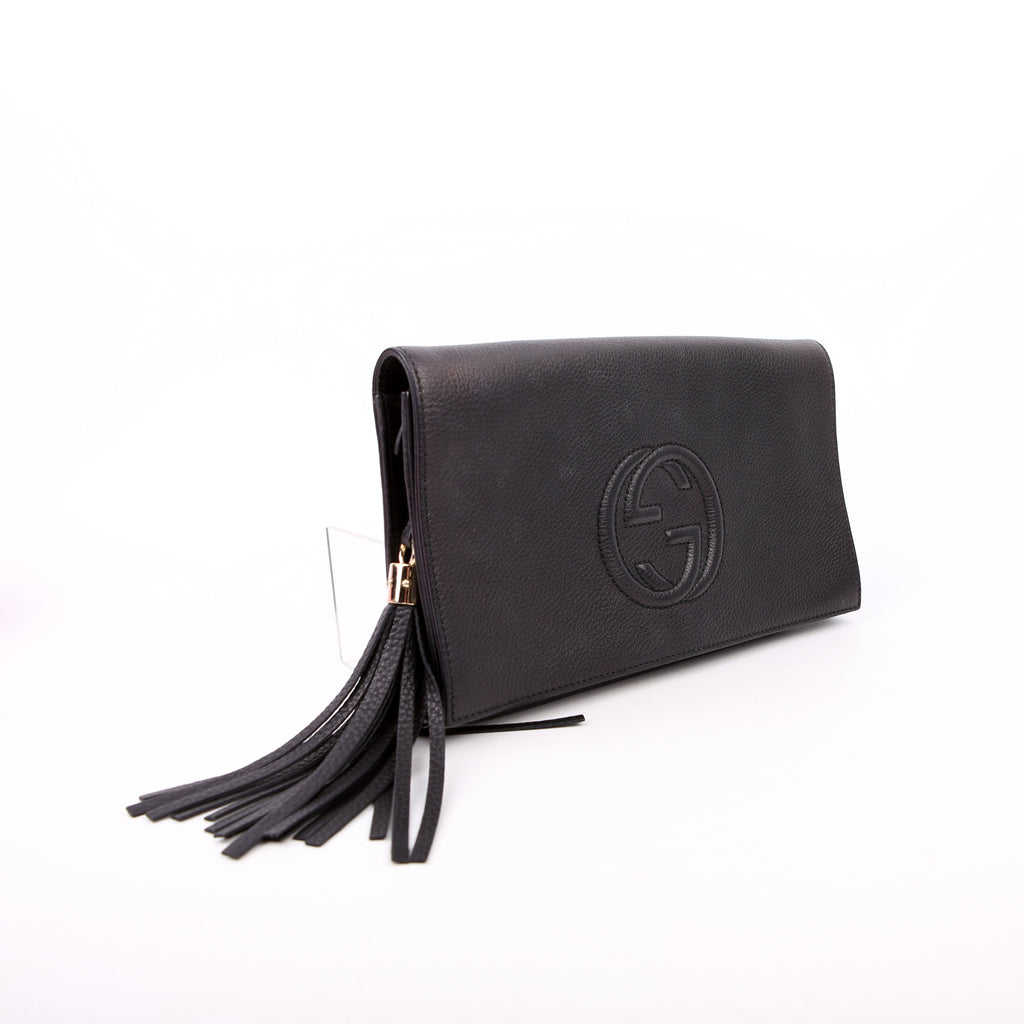 Gucci 336753 Soho Leather Clutch Black