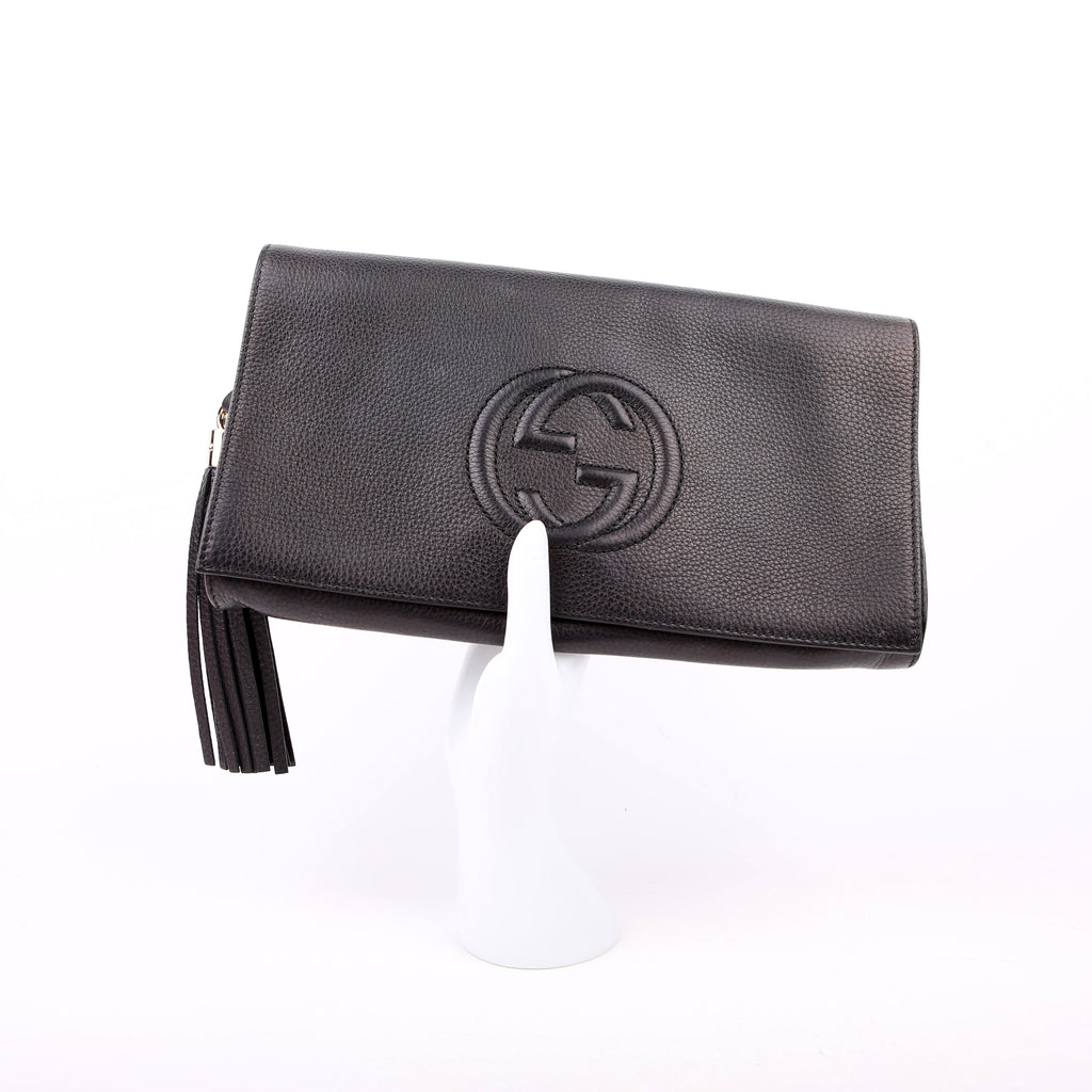 Gucci 336753 Soho Leather Clutch Black