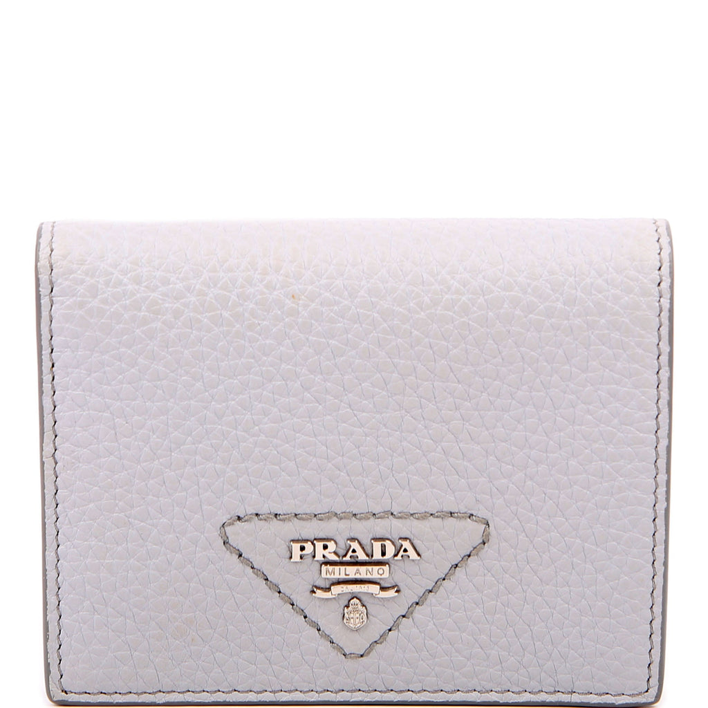 Small Leather Wallet Grey