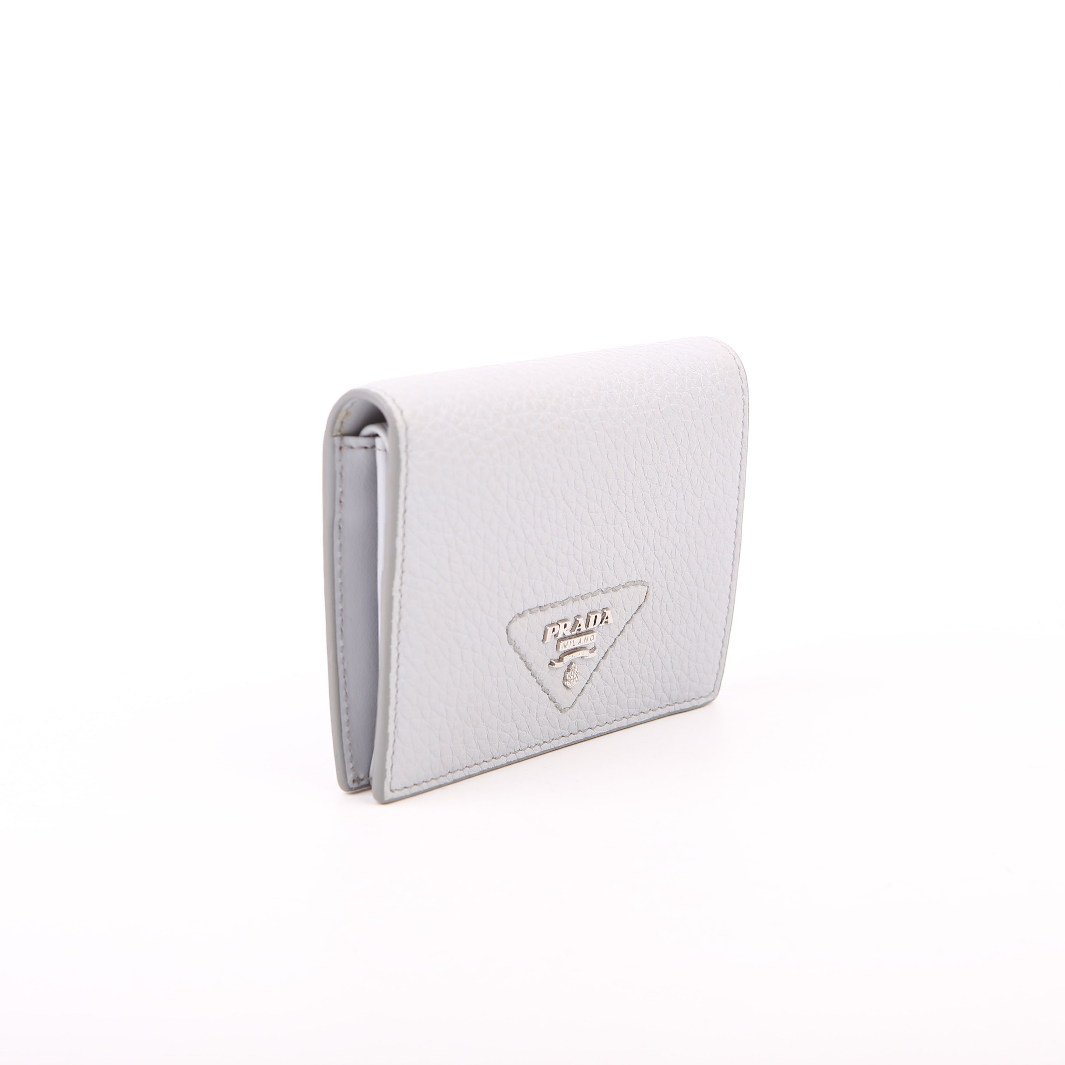 Small Leather Wallet Grey