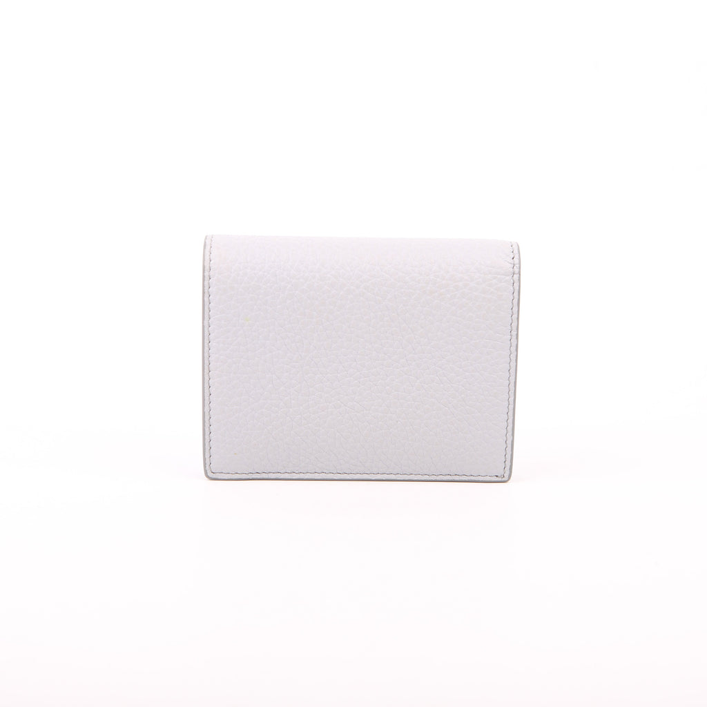 Small Leather Wallet Grey