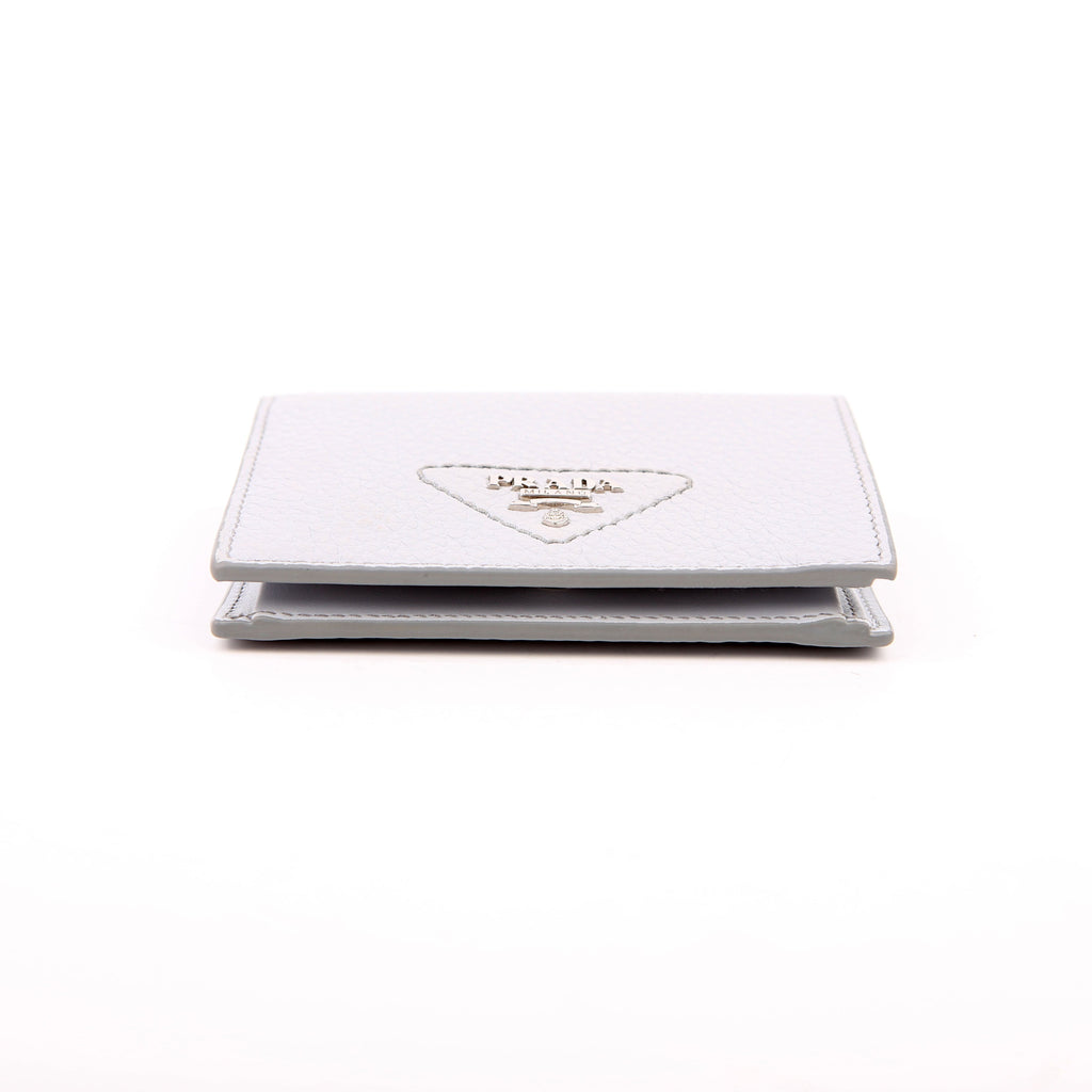 Small Leather Wallet Grey
