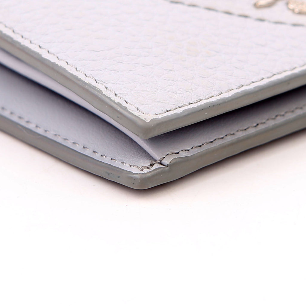 Small Leather Wallet Grey