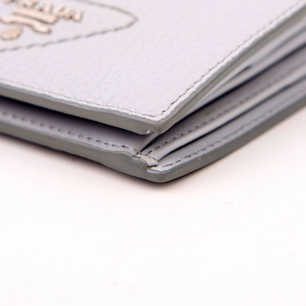 Small Leather Wallet Grey