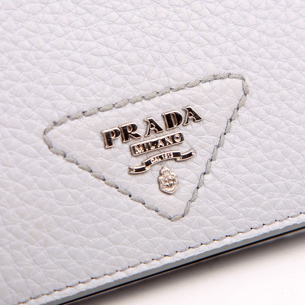 Small Leather Wallet Grey
