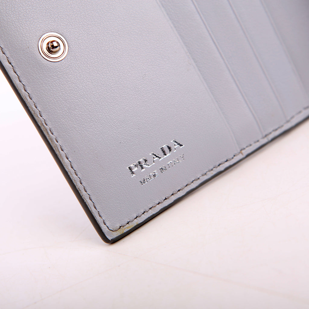 Small Leather Wallet Grey