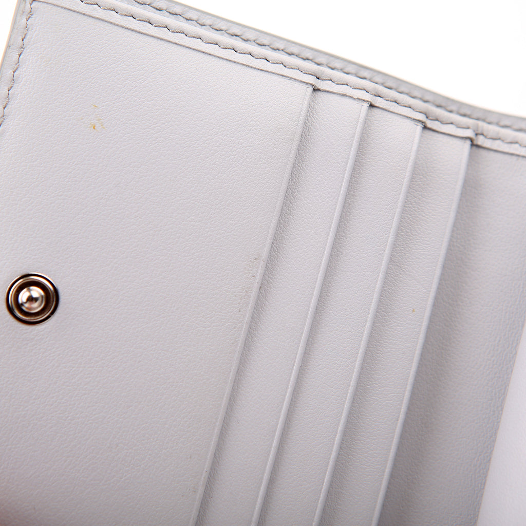 Small Leather Wallet Grey