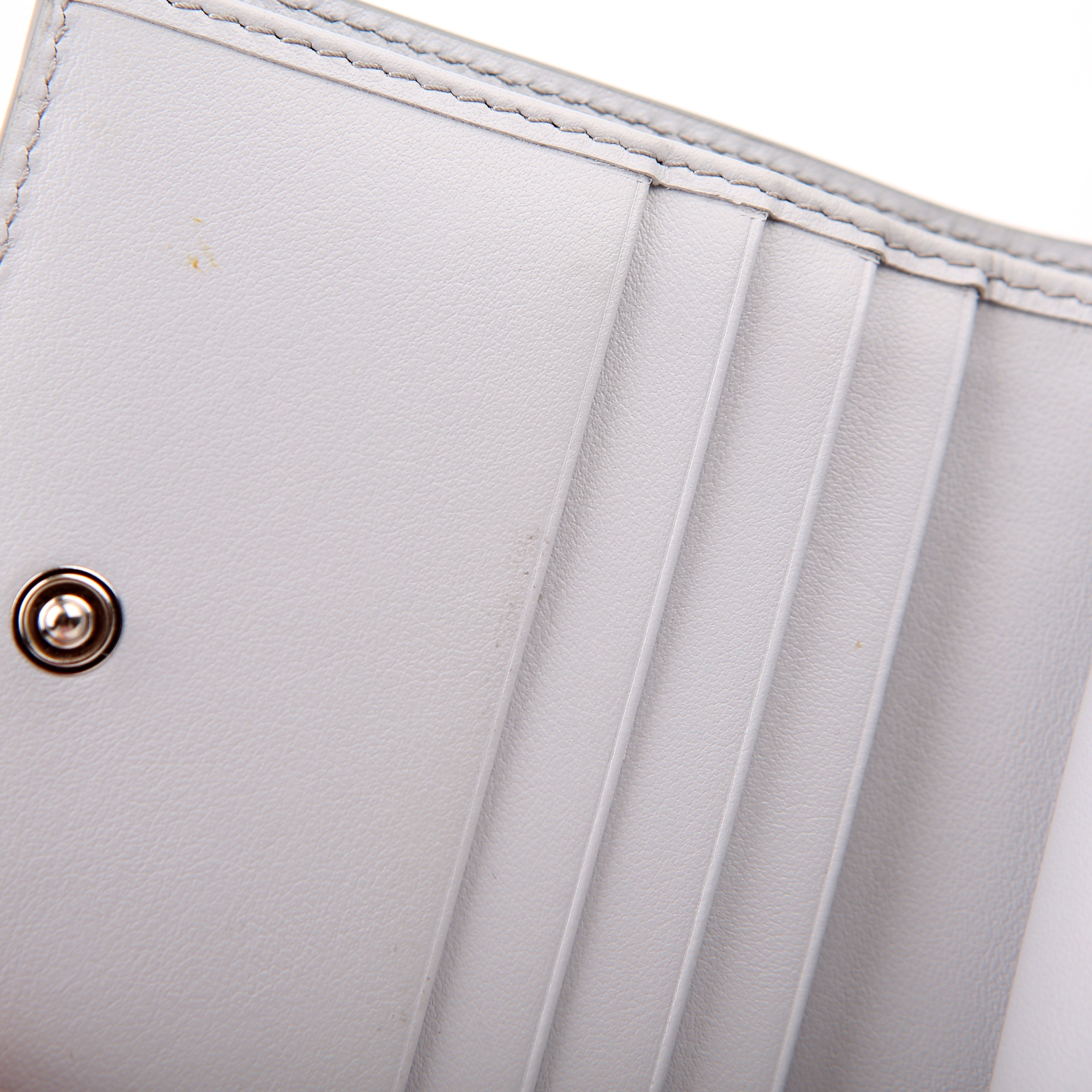 Small Leather Wallet Grey