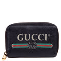 Gucci 496319 Logo Zip Card Case Black