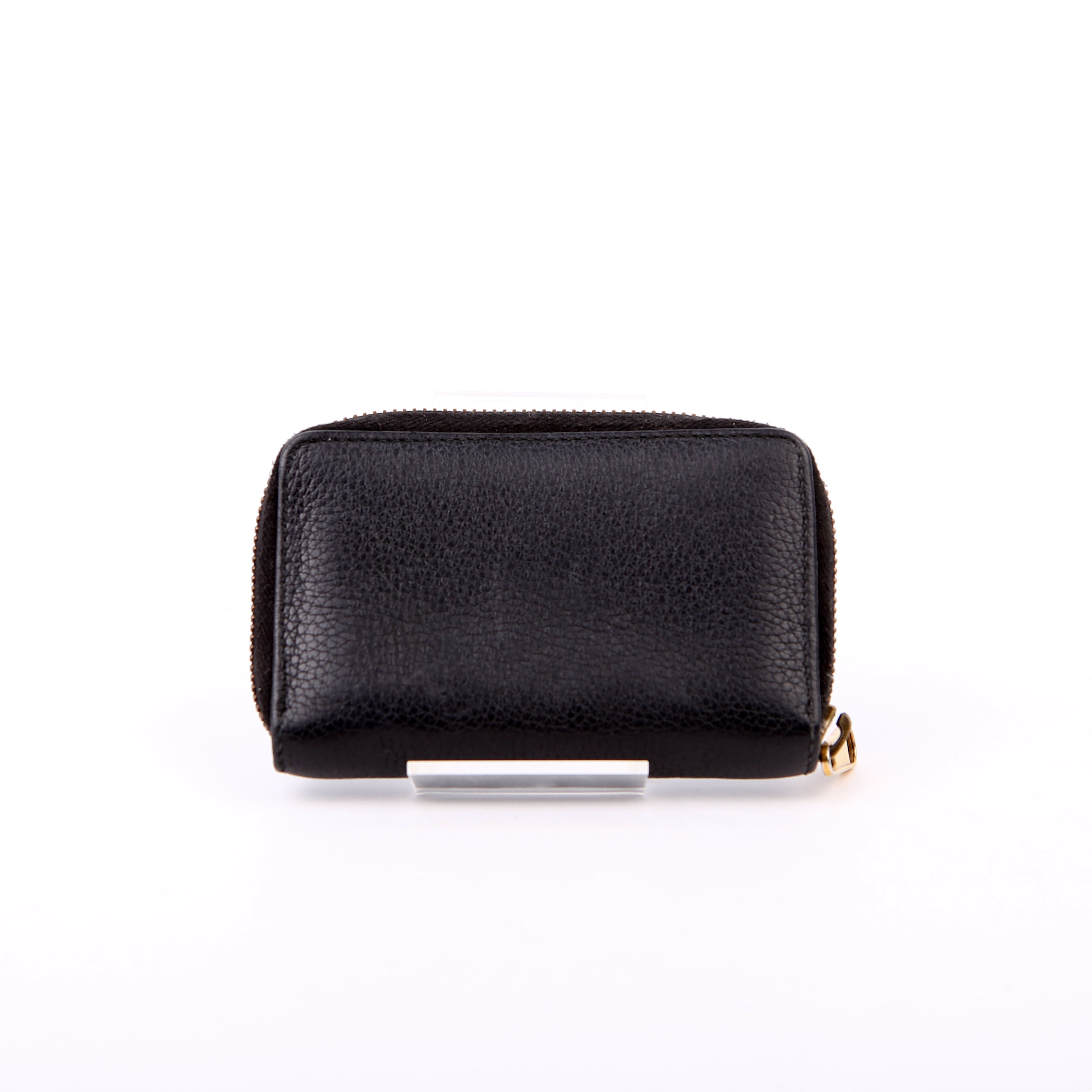 Gucci 496319 Logo Zip Card Case Black