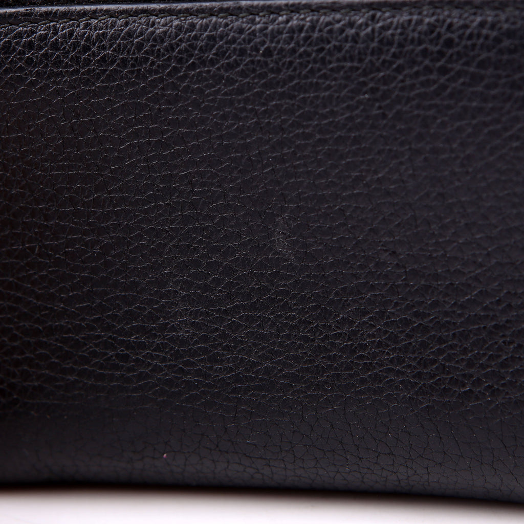 Gucci 496319 Logo Zip Card Case Black