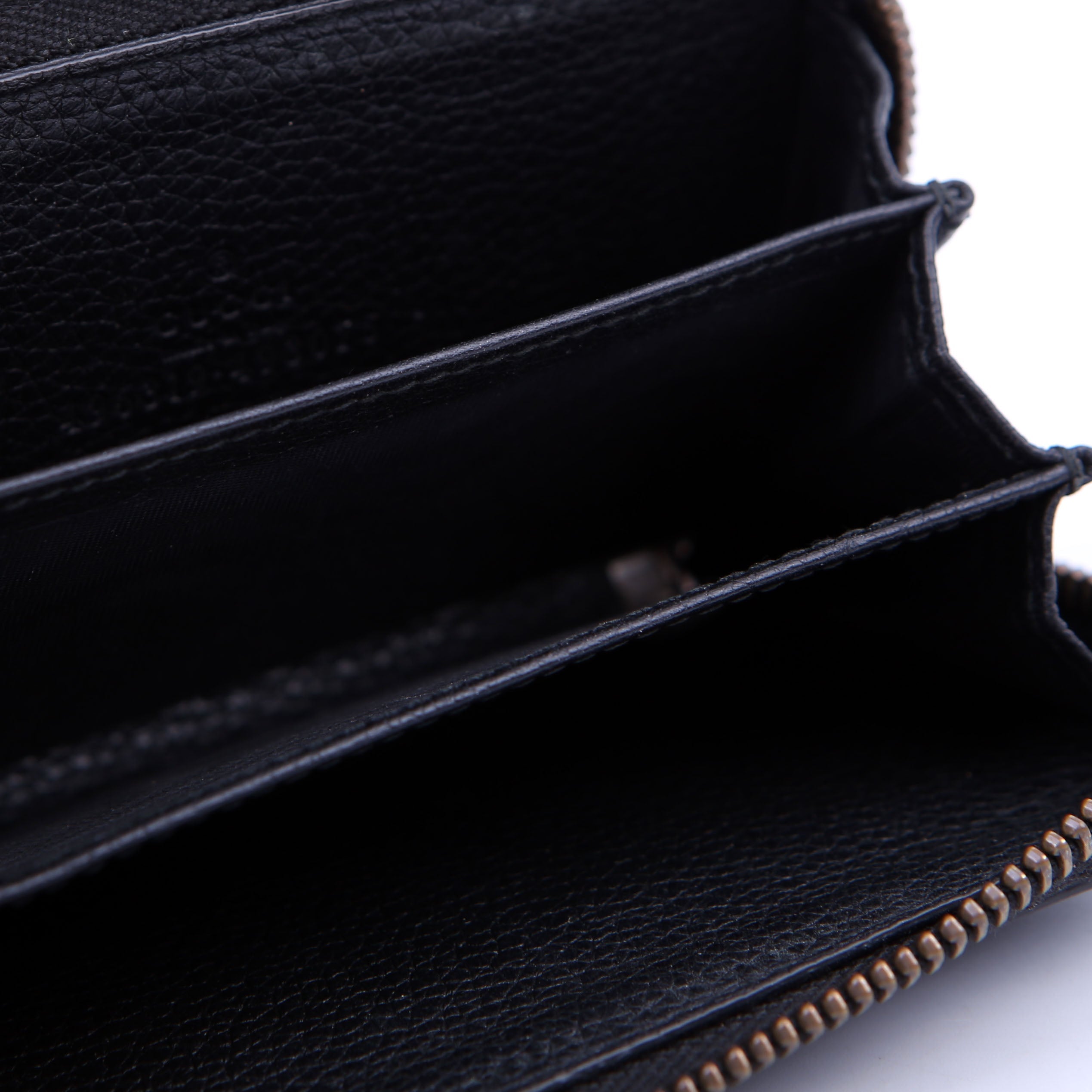 Gucci 496319 Logo Zip Card Case Black