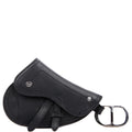Dior Saddle Key Pouch Grained Calfskin Black