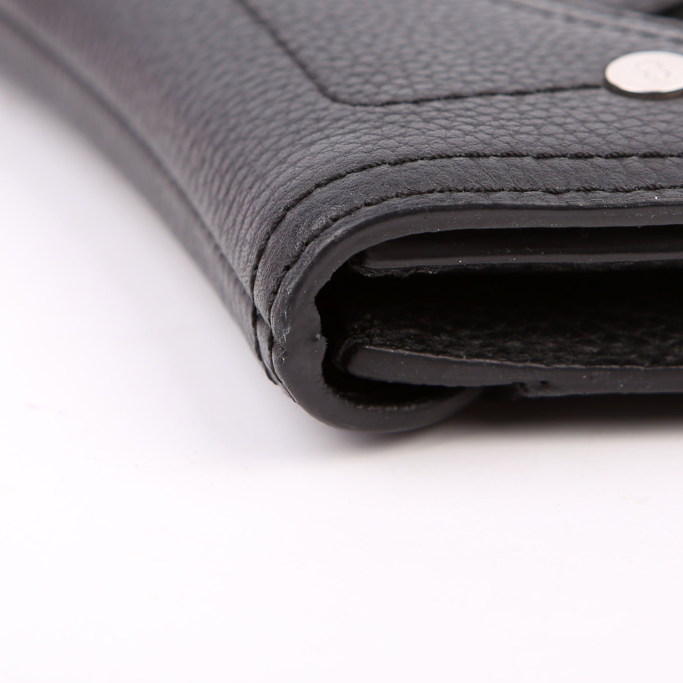 Dior Saddle Key Pouch Grained Calfskin Black