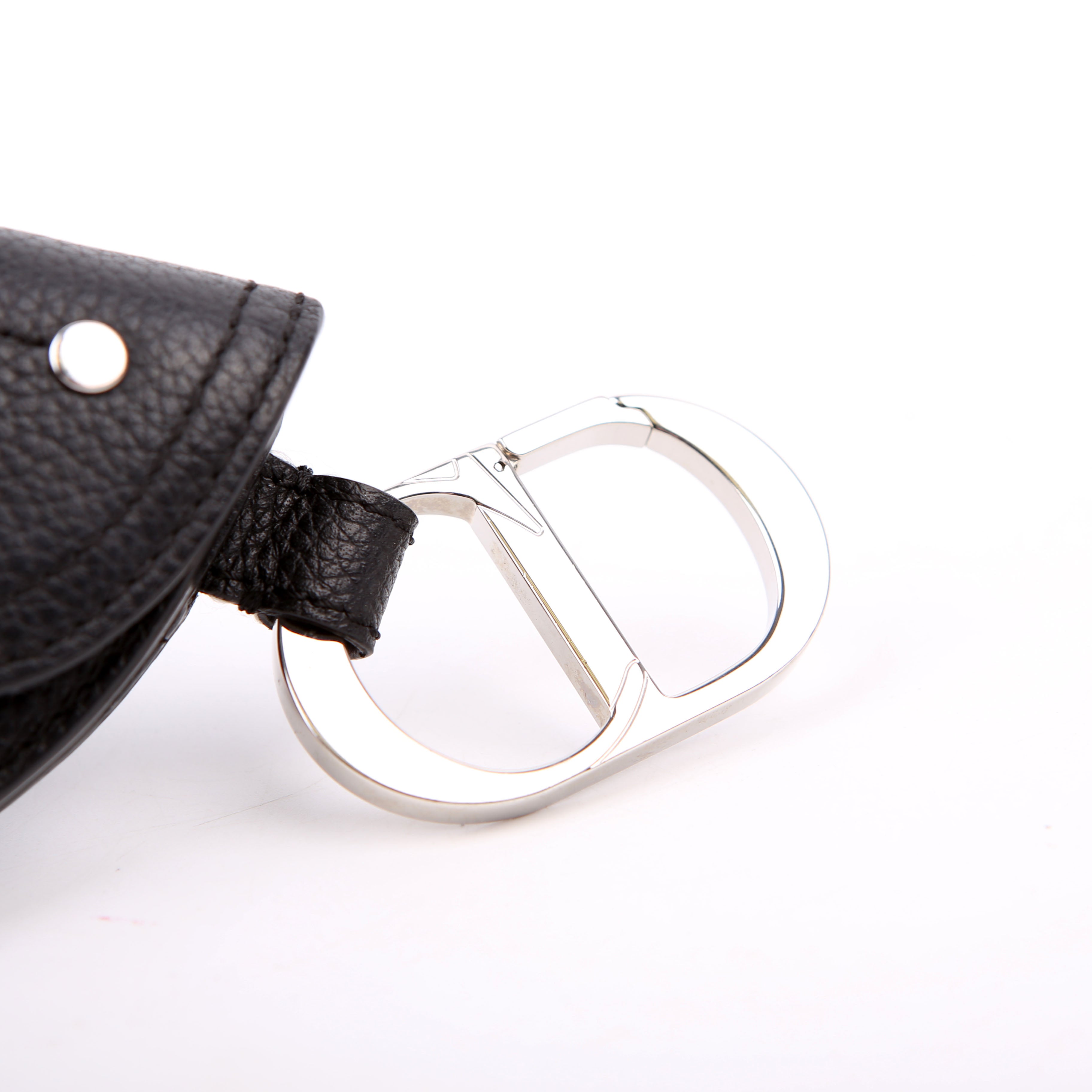 Dior Saddle Key Pouch Grained Calfskin Black