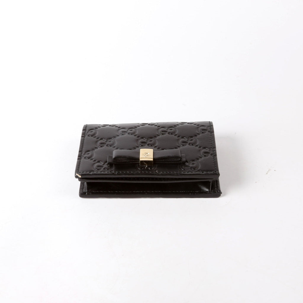 Gucci 406924 Guccissima Card Holder Black