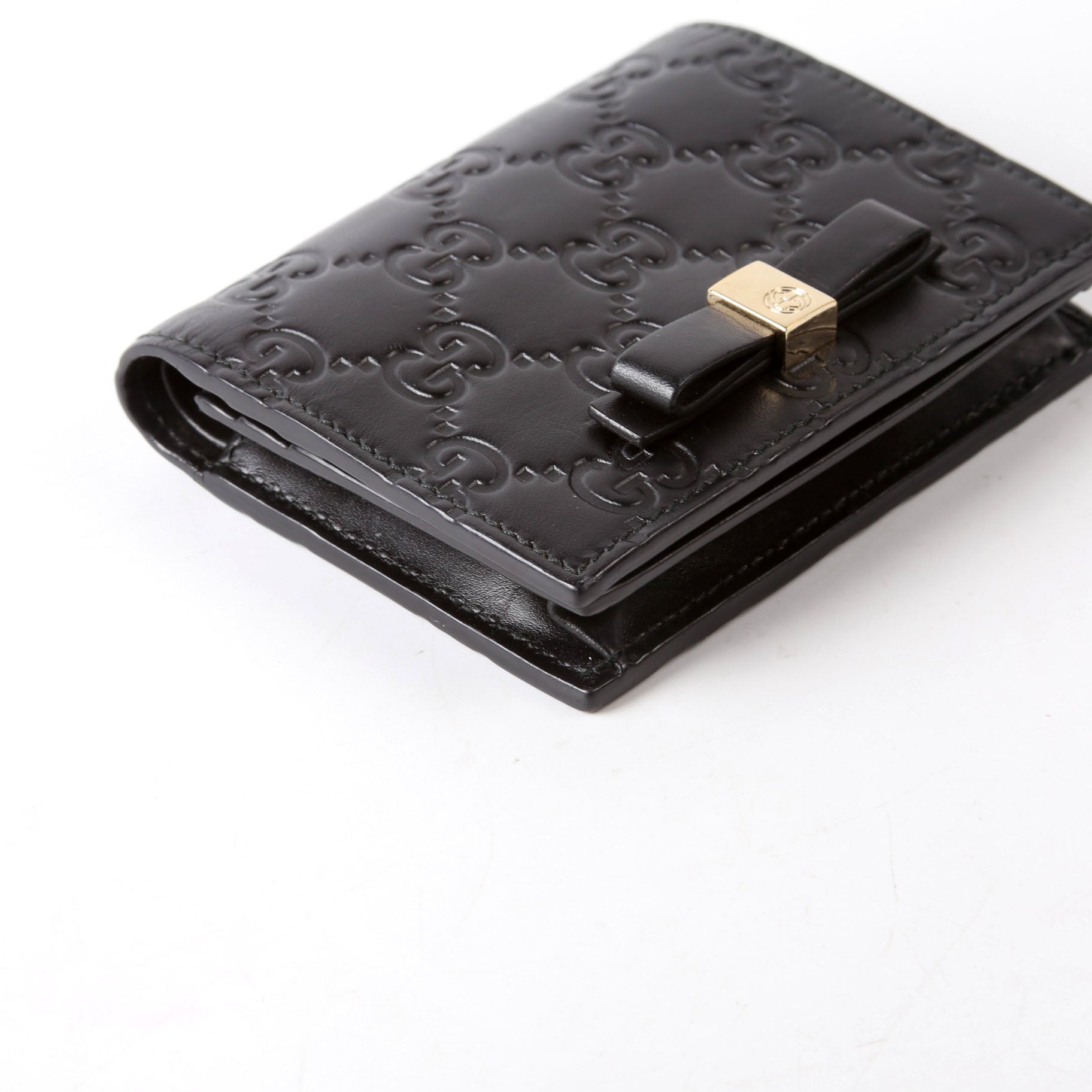 Gucci 406924 Guccissima Card Holder Black