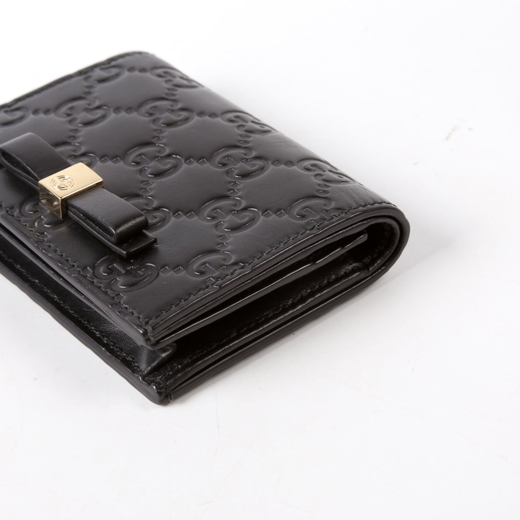 Gucci 406924 Guccissima Card Holder Black