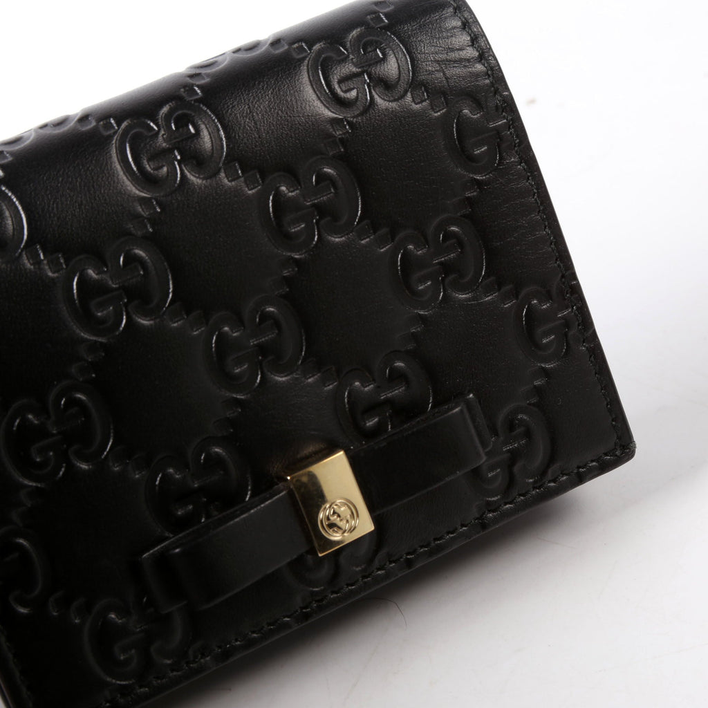 Gucci 406924 Guccissima Card Holder Black