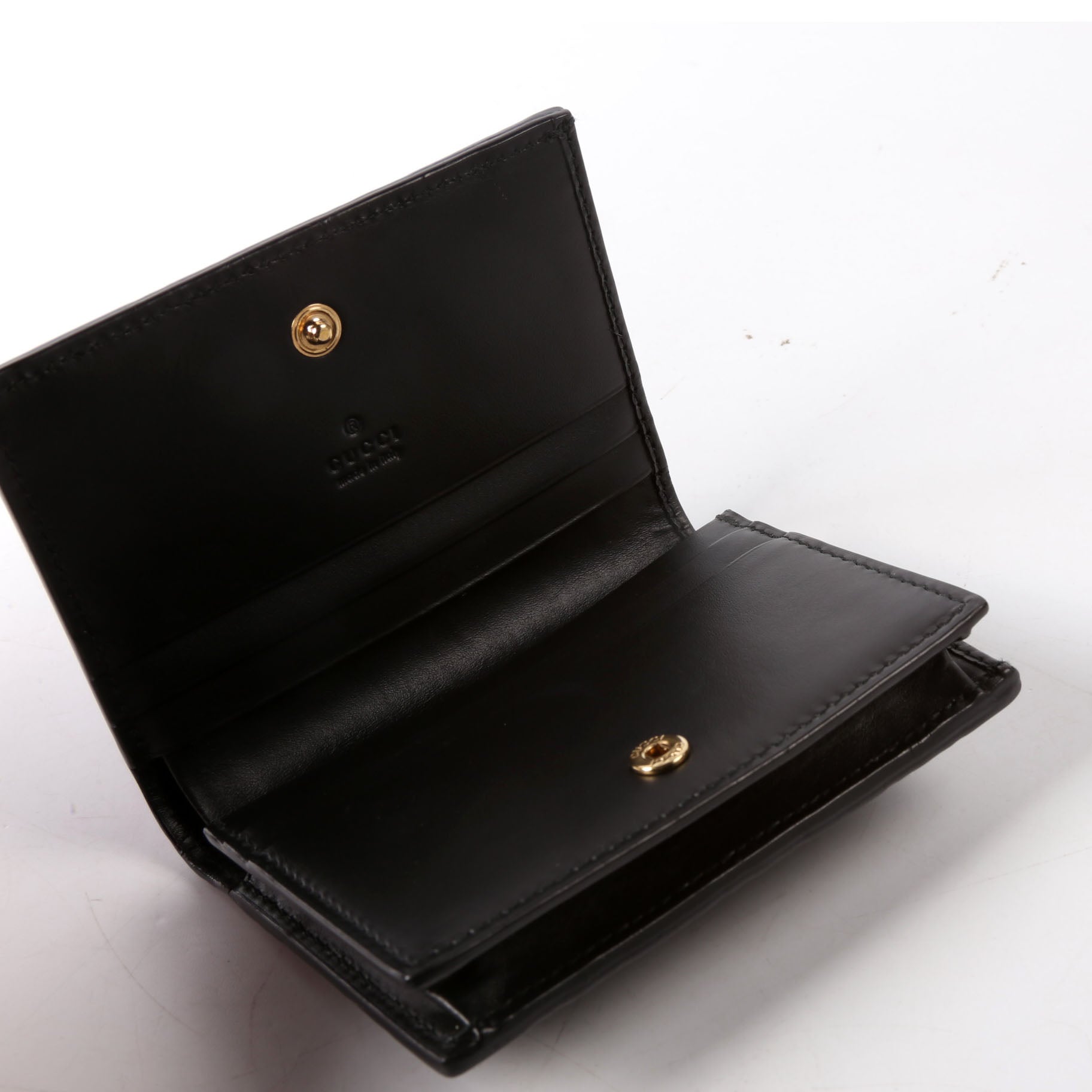 Gucci 406924 Guccissima Card Holder Black