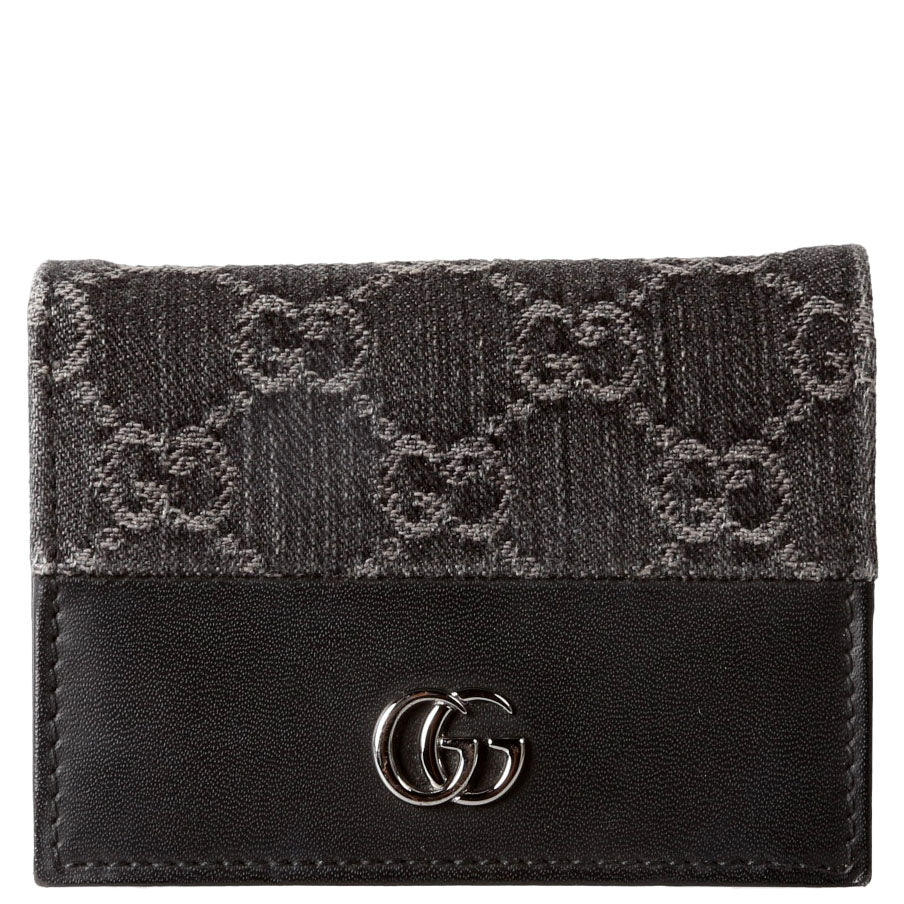 Gucci 658610 GG Supreme Marmont Card Case Black