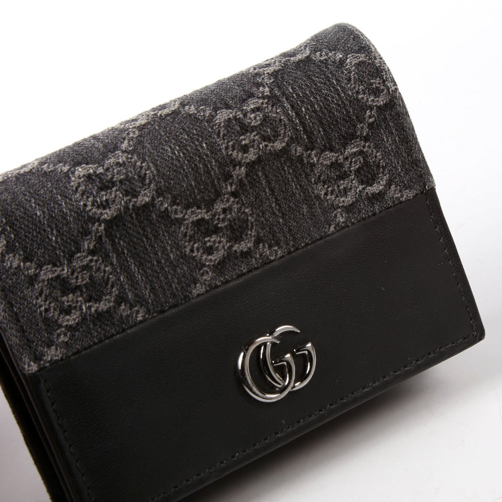 Gucci 658610 GG Supreme Marmont Card Case Black