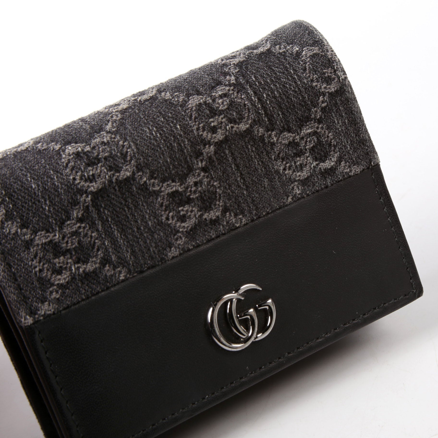 Gucci 658610 GG Supreme Marmont Card Case Black