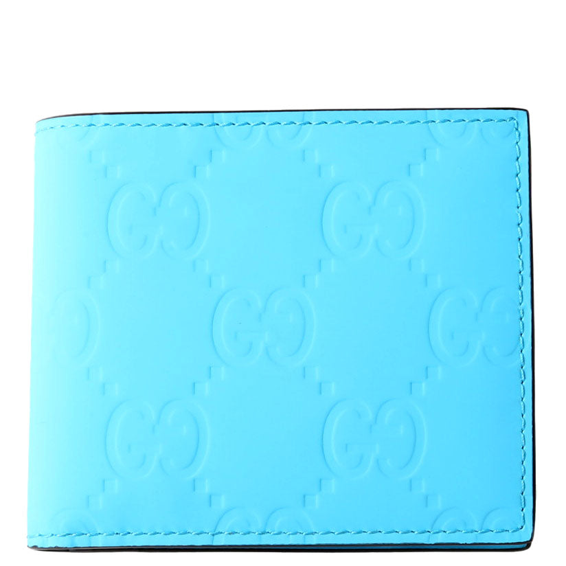 Gucci 771309 GG Rubber Effect Bifold Wallet Blue