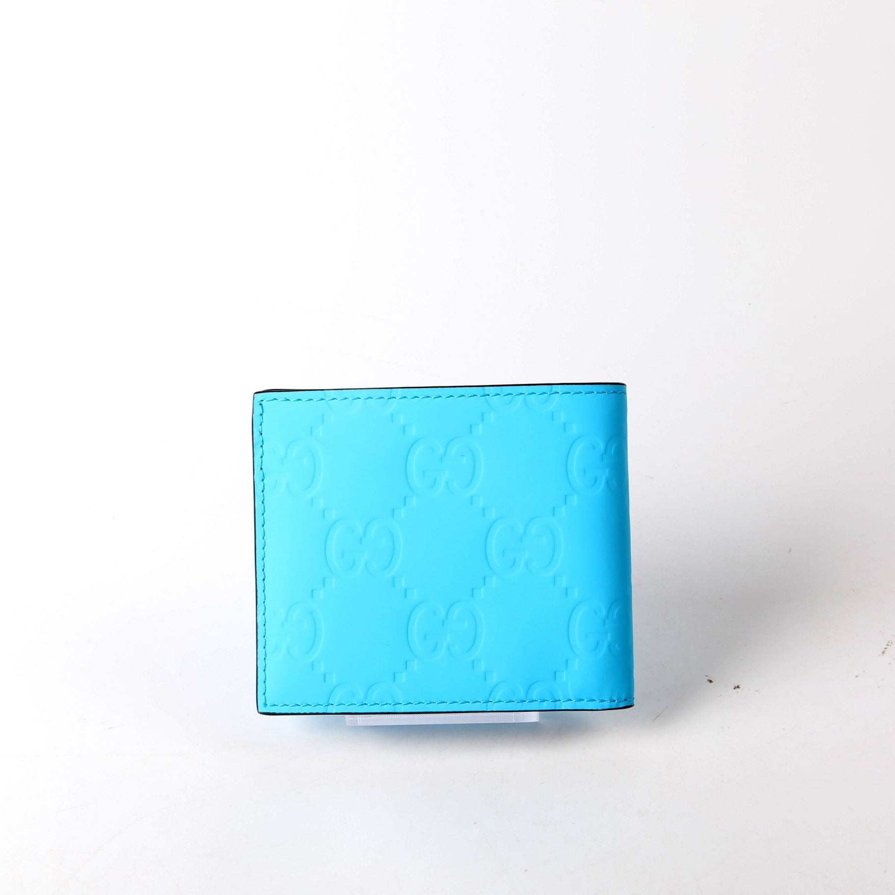 Gucci 771309 GG Rubber Effect Bifold Wallet Blue