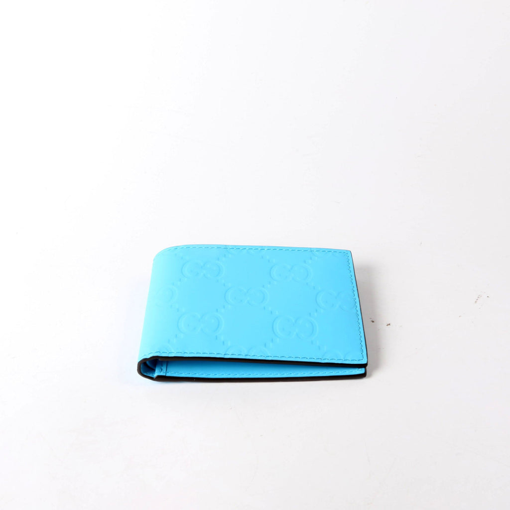 Gucci 771309 GG Rubber Effect Bifold Wallet Blue