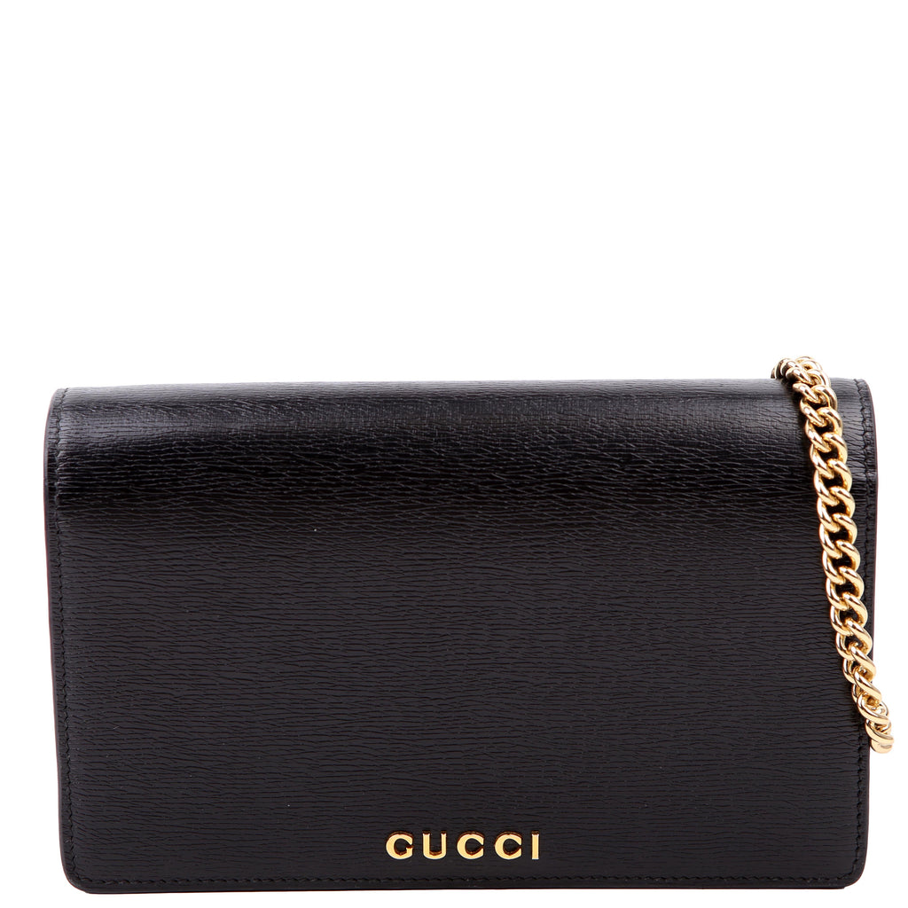 Gucci 772643 Scipt Logo Chain Wallet