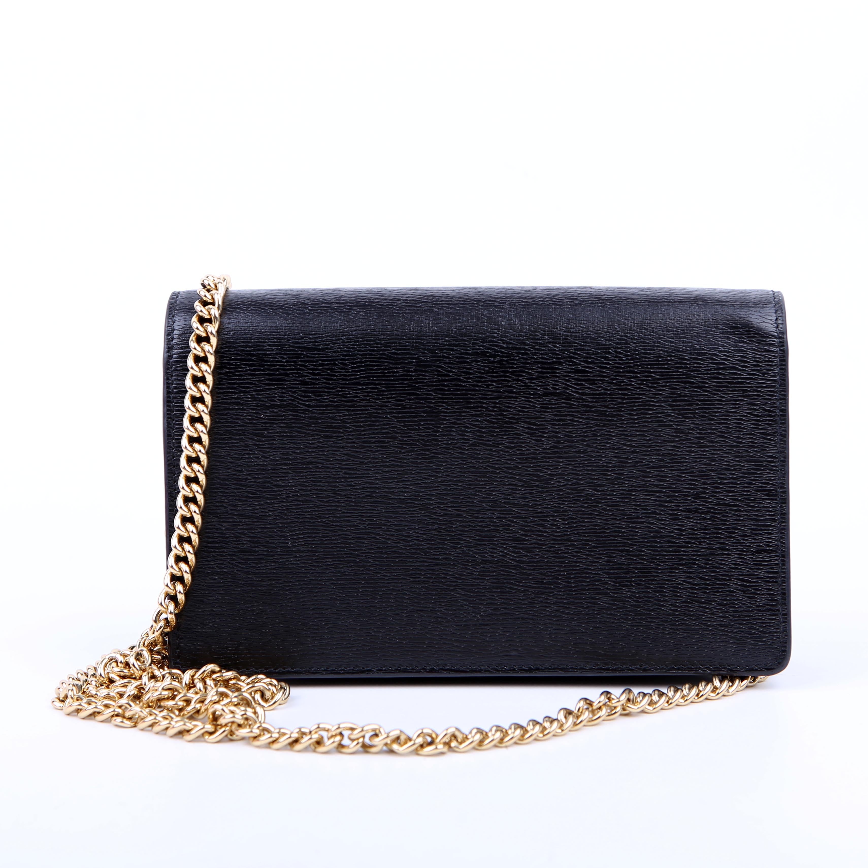 Gucci 772643 Scipt Logo Chain Wallet