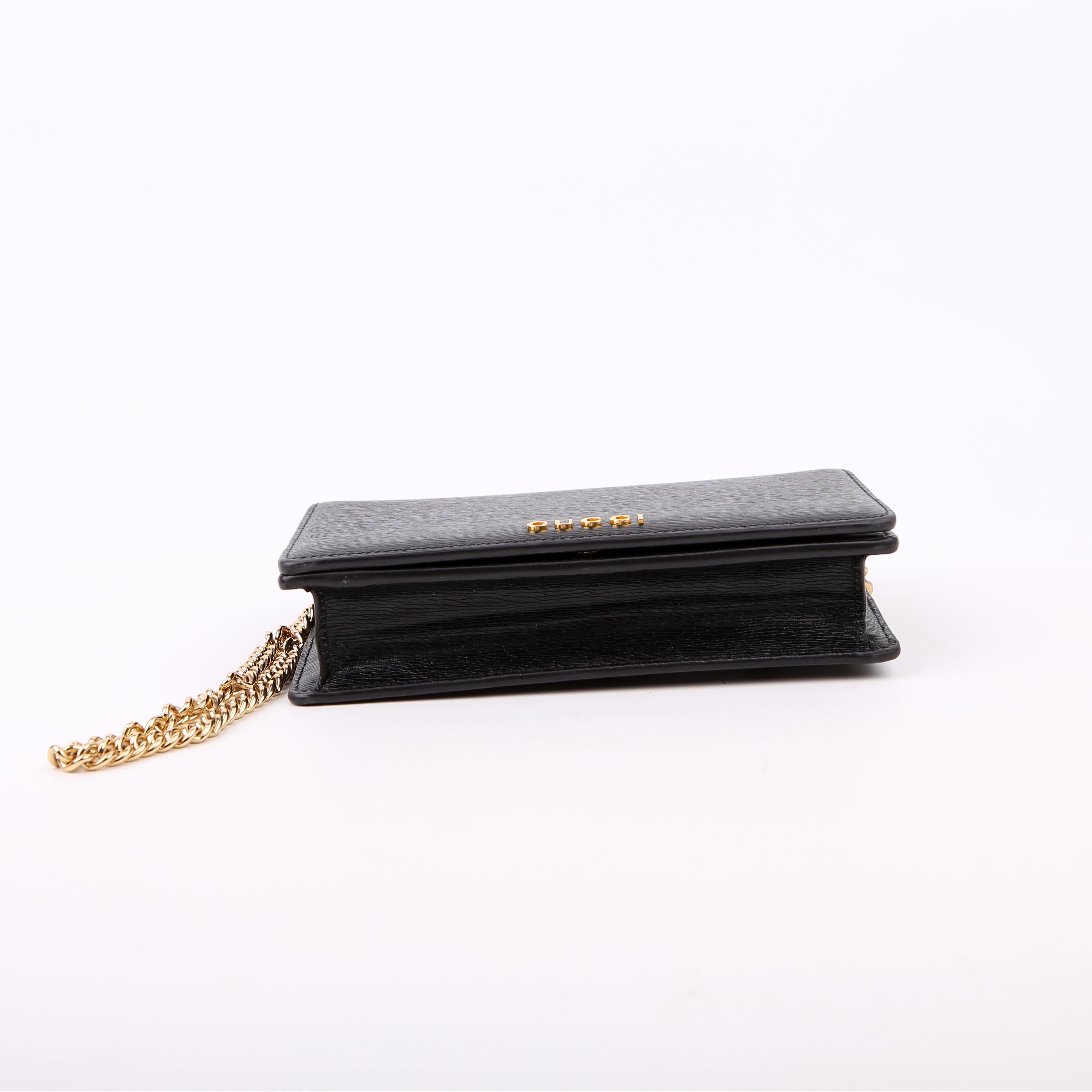 Gucci 772643 Scipt Logo Chain Wallet