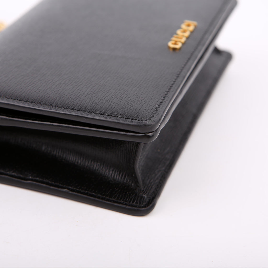 Gucci 772643 Scipt Logo Chain Wallet