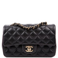 Classic Flap Mini Rectangle Lambskin RFID Black