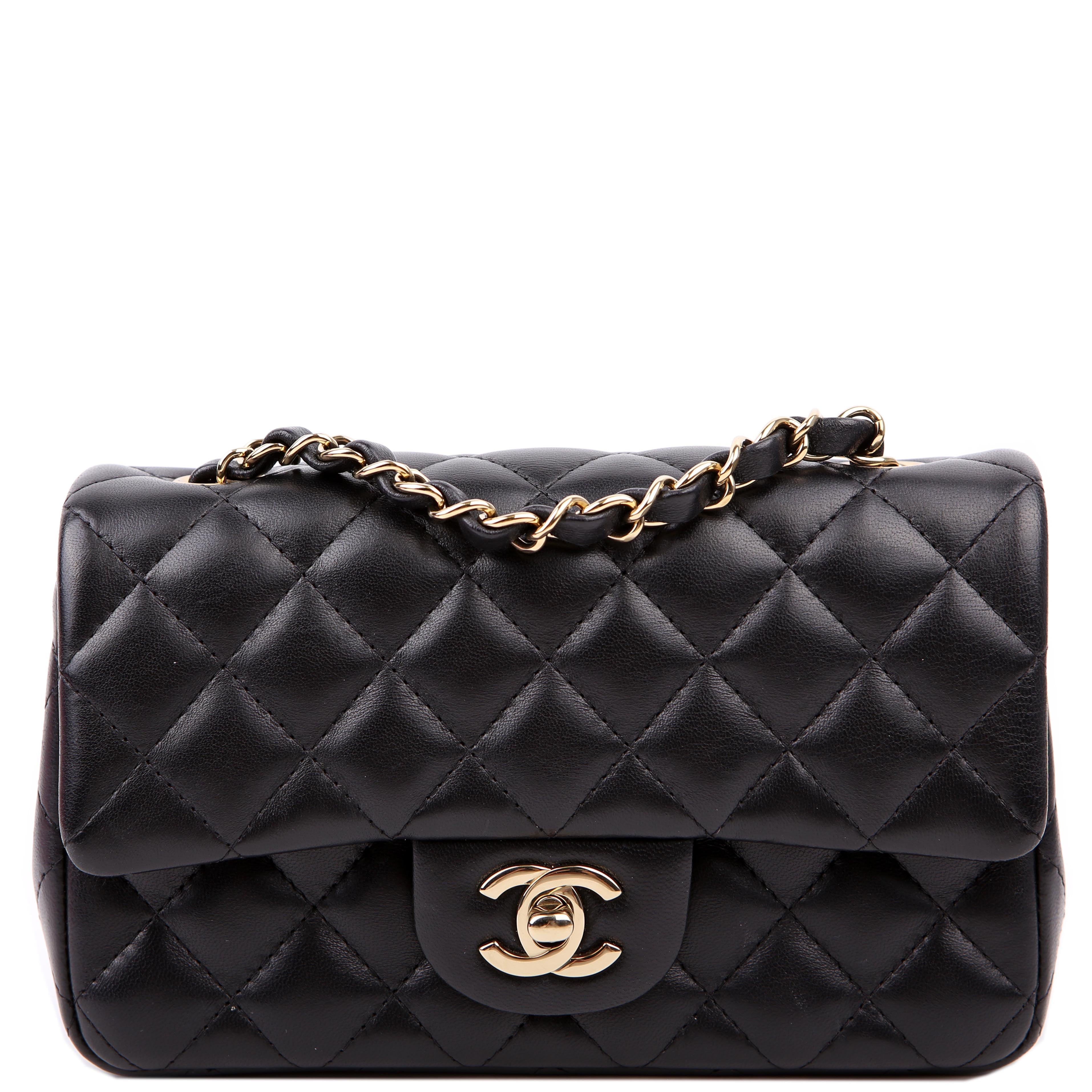 Classic Flap Mini Rectangle Lambskin RFID Black